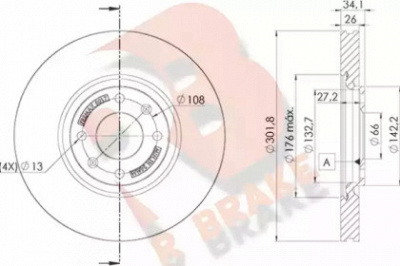 R BRAKE 78rbd25017 -  Тормозной диск